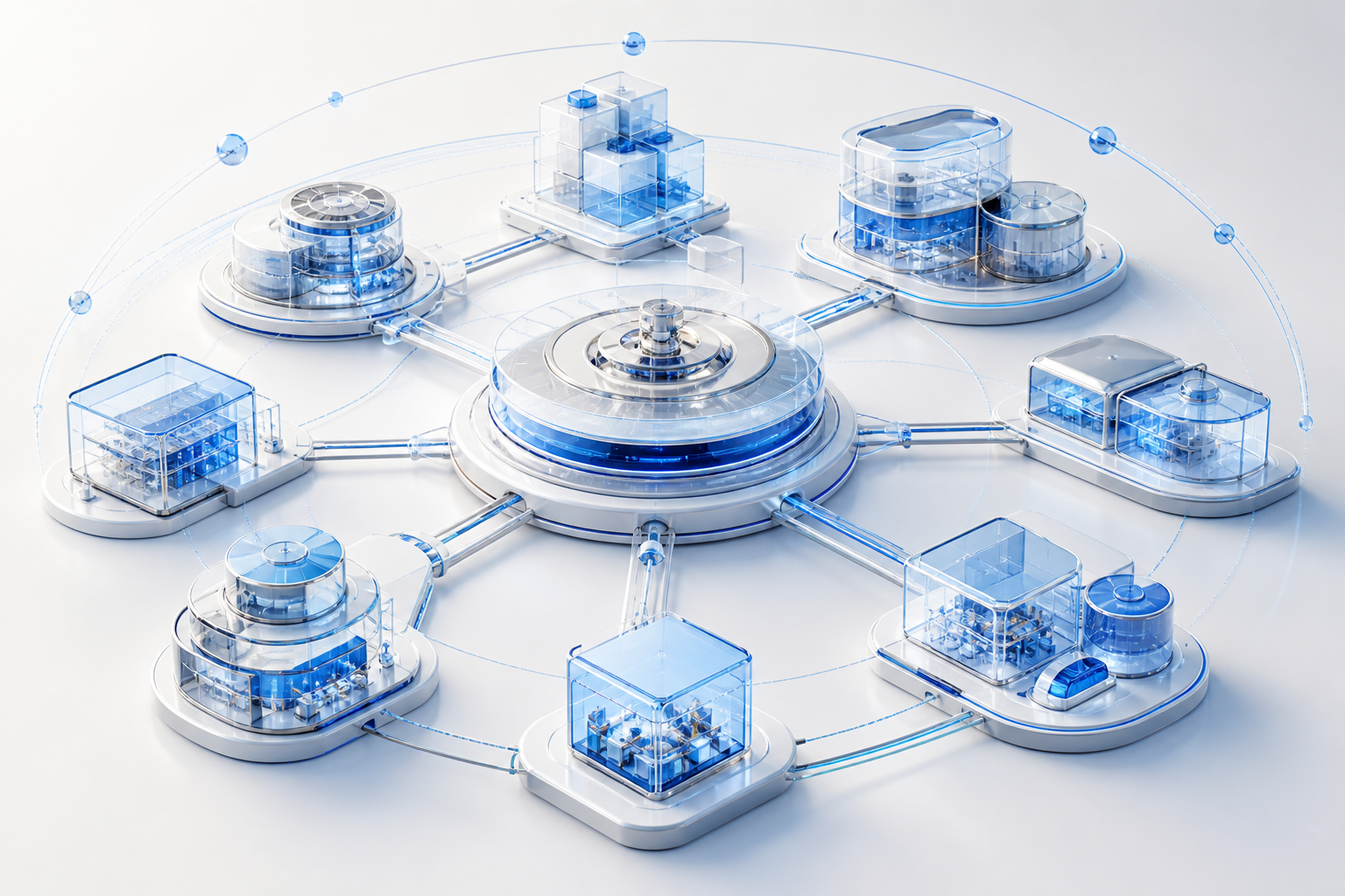 A central orchestration hub connecting distributed teams and operating systems across markets