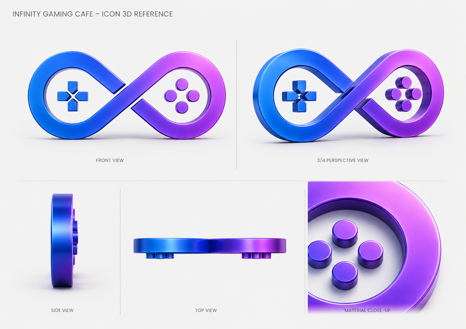 Infinity Gaming Cafe 3D logo mockup